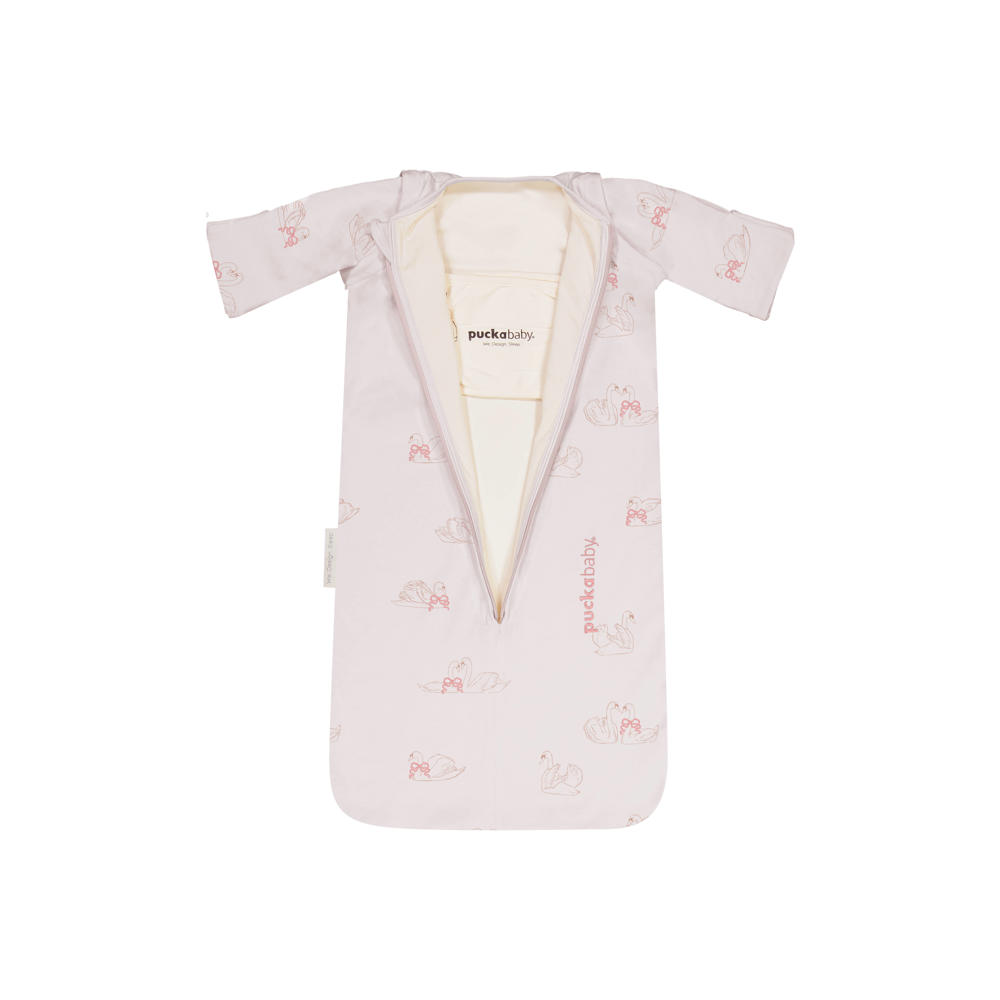 Puckababy The Bag Newborn baby slaapzak 0-6 mnd Light rosé /Swans