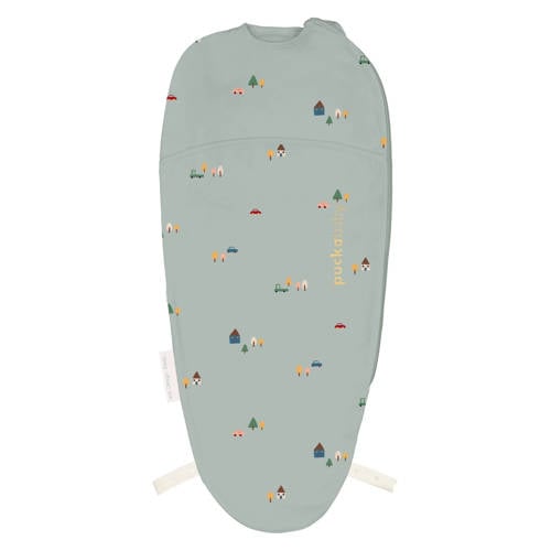 Puckababy The Original Piep inbakerslaapzak 0-3 mnd Groen/multicolor Inbakerdoek afbeelding