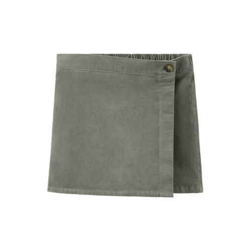 Mango Kids skort kaki Rok Groen Meisjes Katoen Effen - maat 116 afbeelding