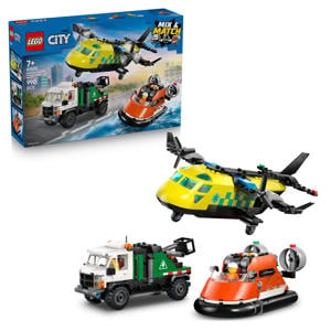 Vliegtuig, servicewagen en hovercraft remix 60505