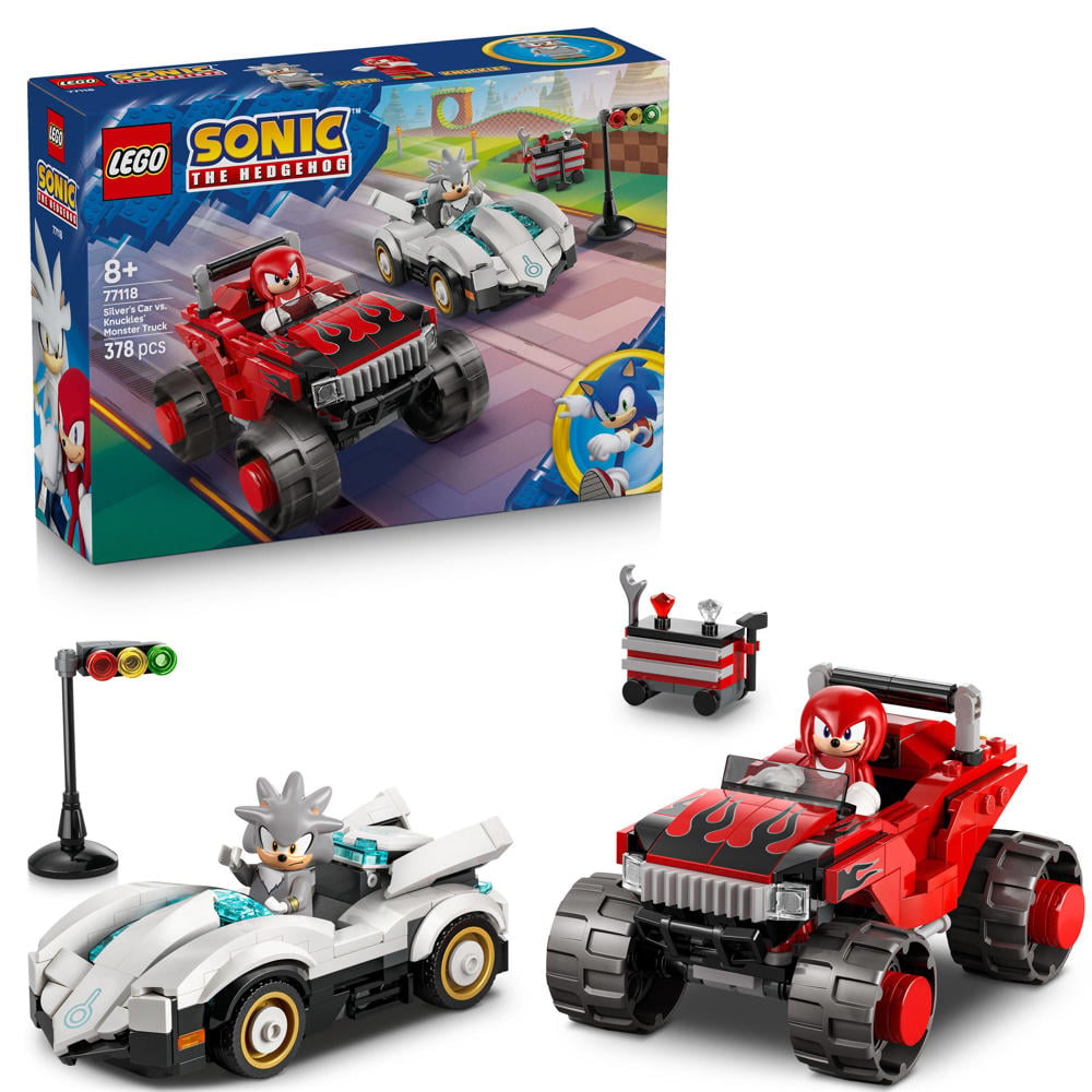 LEGO Sonic the Hedgehog Silvers Auto vs. Knuckles' Monstertruck Speelgoed 77118