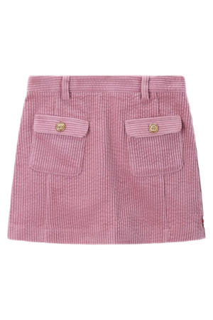 corduroy korte rok roze