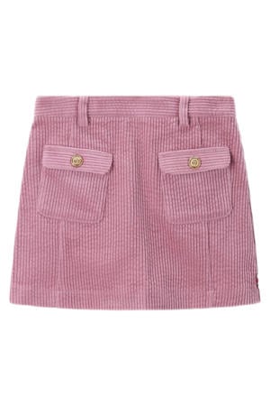 corduroy korte rok roze