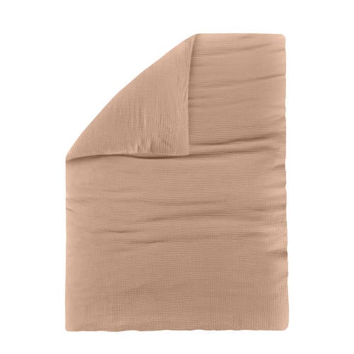 NOUS Kids mousseline dekbedovertrek ledikant (100x135 cm) Bruin Effen afbeelding