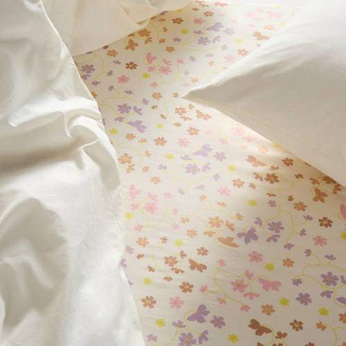 NOUS Kids katoenen hoeslaken (90x200 cm) - Rainbow pony Wit Dierenprint 90*200 afbeelding