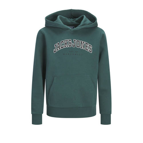 JACK & JONES JUNIOR hoodie donkerblauw Sweater Groen Jongens Katoen Capuchon - maat 140 afbeelding