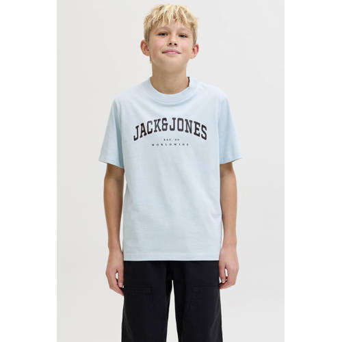 JACK & JONES JUNIOR T-shirt Blauw Jongens Katoen Ronde hals Logo - maat 128 afbeelding