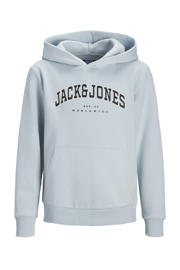 thumbnail: Blauwe jongens JACK & JONES JUNIOR hoodie van katoen met logo dessin, lange mouwen en capuchon