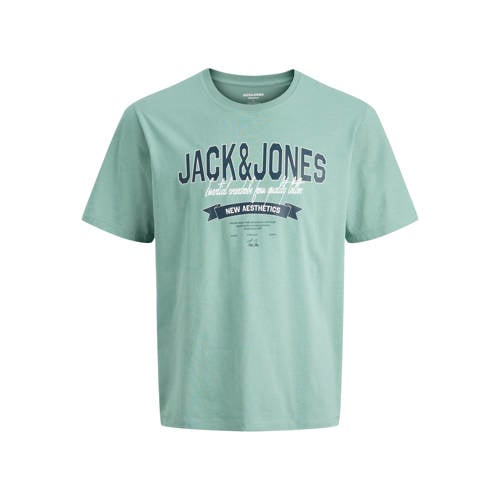 JACK & JONES JUNIOR T-shirt lichtgroen Jongens Katoen Ronde hals Printopdruk - maat 140 afbeelding