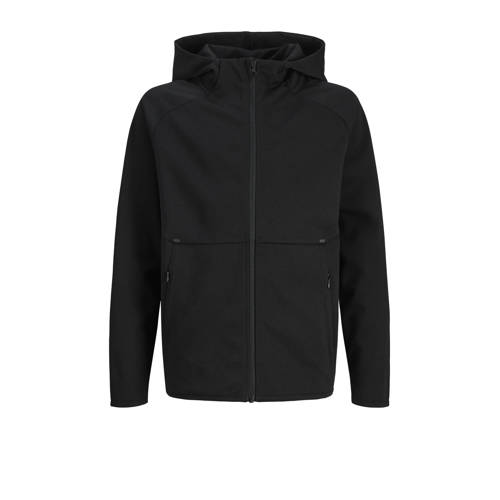 JACK & JONES JUNIOR sweatvest zwart Jongens Polyester Capuchon Effen - maat 176 afbeelding