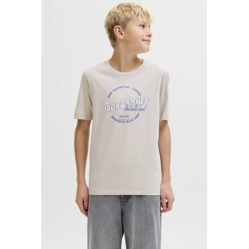 JACK & JONES JUNIOR T-shirt ecru Jongens Katoen Ronde hals Printopdruk - maat 164 afbeelding