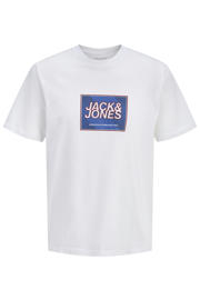 thumbnail: Witte jongens JACK & JONES JUNIOR T-shirt van katoen met printopdruk, korte mouwen en ronde hals