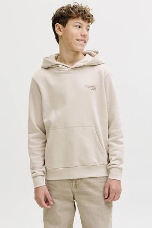 hoodie met backprint beige