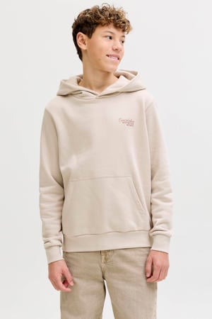 hoodie met backprint beige