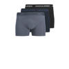 JACK & JONES JUNIOR boxershort - grijs/donkerblauw/zwart (set van 3)