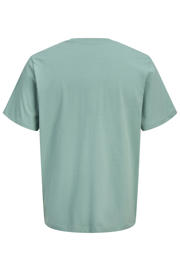 thumbnail: Blauwe jongens JACK & JONES JUNIOR T-shirt van katoen met printopdruk, korte mouwen en ronde hals