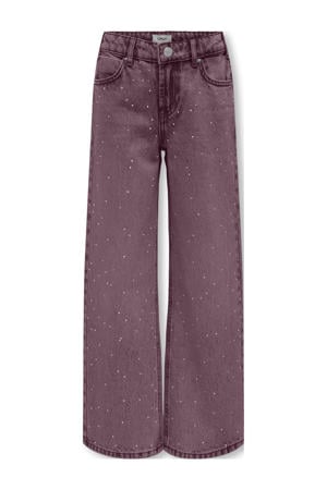 wide leg jeans paars