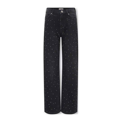 KIDS ONLY GIRL [[Clusterkenmerk Pasvorm/fit]] wide leg jeans black denim Zwart - maat 140 afbeelding