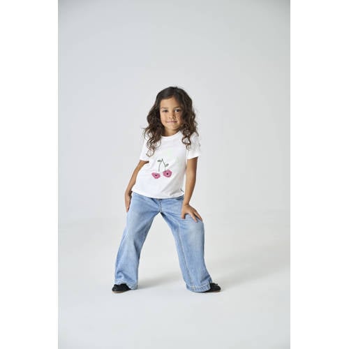 KIDS ONLY MINI Wide leg wide leg jeans light blue denim Blauw Effen - maat 110 afbeelding