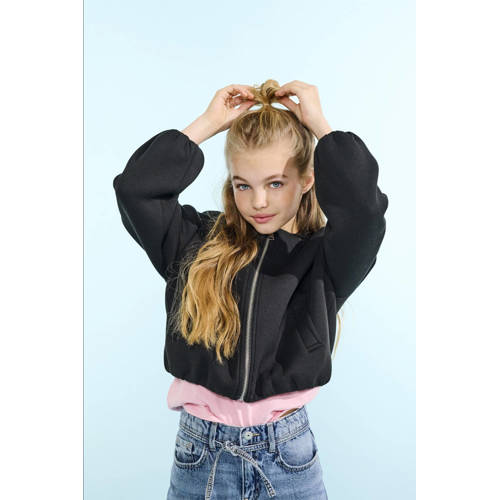 KIDS ONLY GIRL jack lente zwart Jas Meisjes Polyester Ronde hals Effen - maat 164 afbeelding