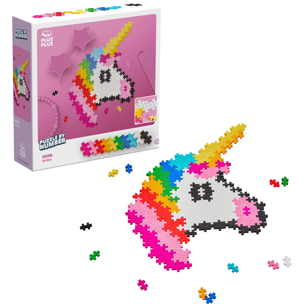 Plus-Plus Puzzle by Number eenhoorn 250 stuks - 3929