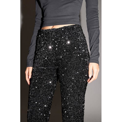 MANGO TEEN flared broek zwart Meisjes Effen