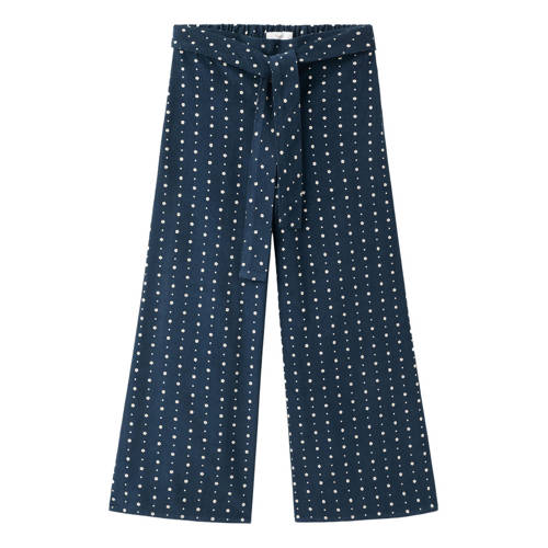 Mango Kids gebloemde culotte marineblauw Broek Meisjes Katoen Bloemen - maat 164 afbeelding