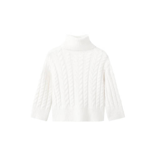 Mango Kids gebreide trui wit Meisjes Acryl Col Effen - maat 128 afbeelding