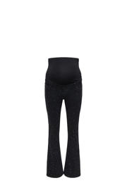 thumbnail: ONLY MATERNITY high waist zwangerschaps flared jeans black denim met glitter