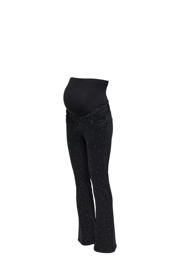 thumbnail: Black denim dames ONLY MATERNITY high waist zwangerschapskleding flared jeans black van stretchdenim met rits- en knoopsluiting en effen