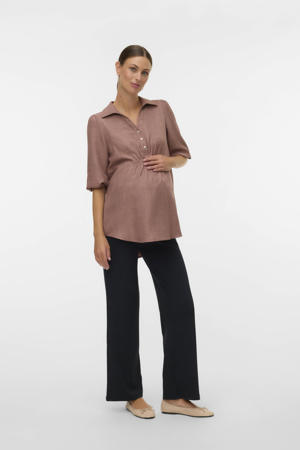 relaxed regular waist zwangerschaps casual broek zwart