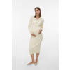 MAMALICIOUS zwangerschaps midi jurk rib gebreid ecru