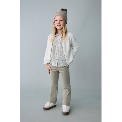 Mango Kids corduroy casual broek beige Effen - maat 104 afbeelding