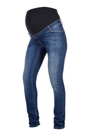 high waist zwangerschaps skinny jeans Plus medium blue denim