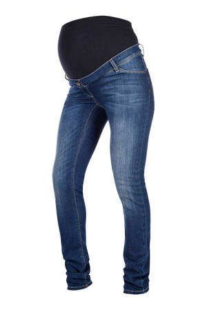 high waist zwangerschaps skinny jeans Plus medium blue denim