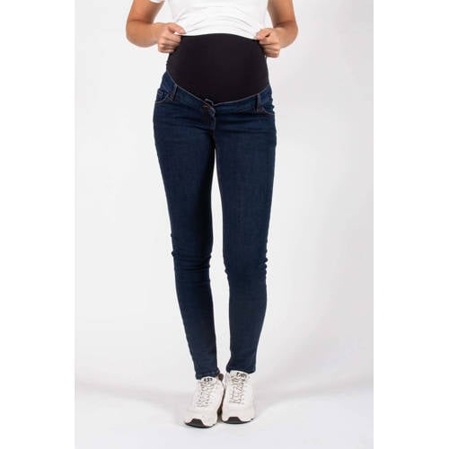LOVE2WAIT high waist zwangerschaps skinny jeans Plus medium blue denim Blauw - maat 44-34 afbeelding