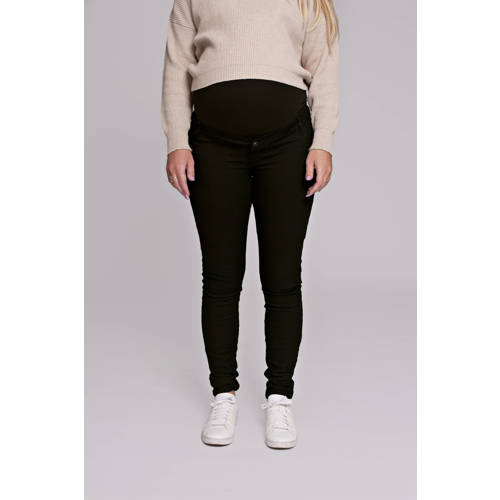 LOVE2WAIT high waist zwangerschaps skinny jeans black denim Zwart Effen - maat 28-32 afbeelding