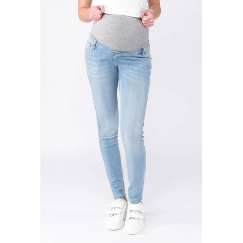 LOVE2WAIT high waist zwangerschaps skinny jeans light blue denim Blauw - maat 33-34 afbeelding