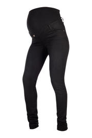 thumbnail: Black denim dames LOVE2WAIT high waist zwangerschaps skinny jeans black van denim met effen