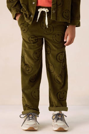 corduroy casual broek donkergroen
