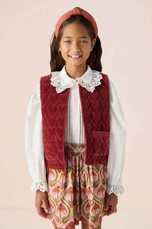 gilet met hartjes donkerrood