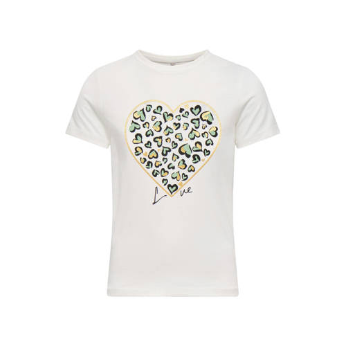 KIDS ONLY GIRL T-shirt wit Meisjes Katoen V-hals Printopdruk - maat 146/152 afbeelding