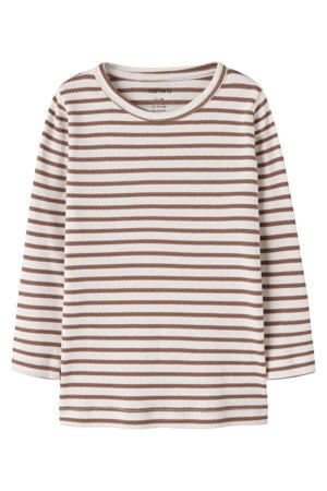 gestreepte longsleeve bruin/ecru