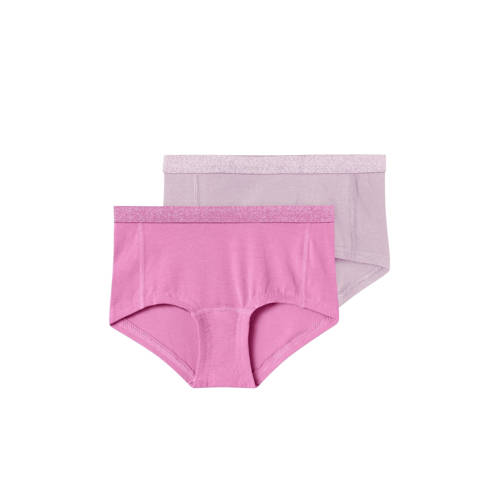 NAME IT KIDS hipster - set van 2 roze/lichtroze Slip Meisjes Stretchkatoen - maat 158/164 afbeelding