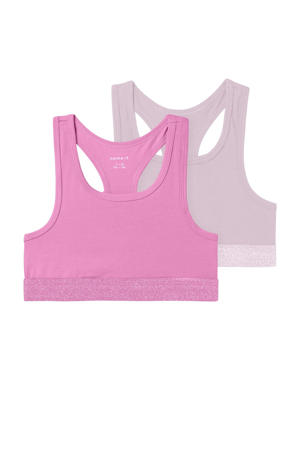 bh top - roze/lichtroze (set van 2)
