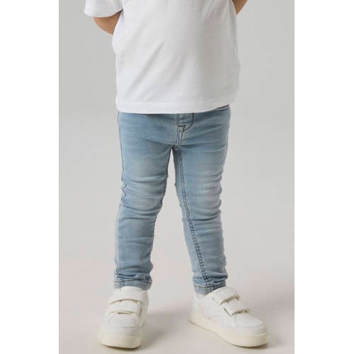 NAME IT MINI slim fit jeans light blue bleached Blauw Jongens Stretchkatoen - maat 86 afbeelding