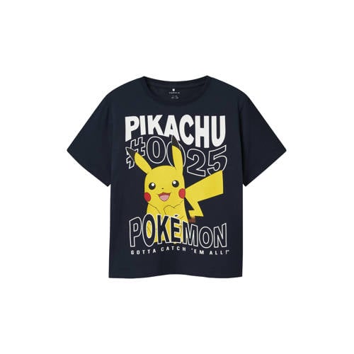 NAME IT KIDS Pokemon T-shirt donkerblauw Jongens Katoen Ronde hals Personage - maat 116 afbeelding