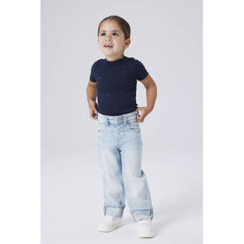 NAME IT MINI straight leg jeans light blue denim Blauw Meisjes Katoen Effen - maat 80 afbeelding