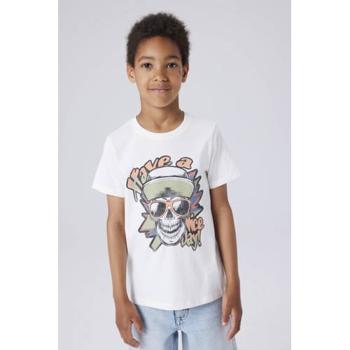 NAME IT KIDS T-shirt wit Jongens Katoen Ronde hals Printopdruk - maat 146/152 afbeelding