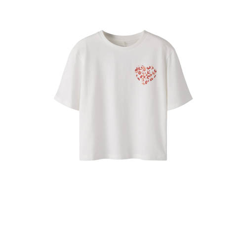 NAME IT KIDS T-shirt wit Meisjes Katoen Ronde hals Effen - maat 134/140 afbeelding